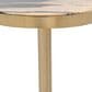 Classic Home Jordyn 12" Round Accent Table in Molten Husk and Brass, , large