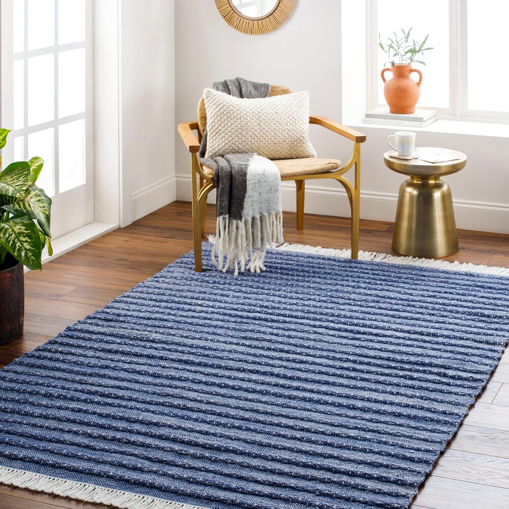 Surya Azalea 8&#39; x 10&#39; Blue, Denim, Ivory and White Area Rug, , large