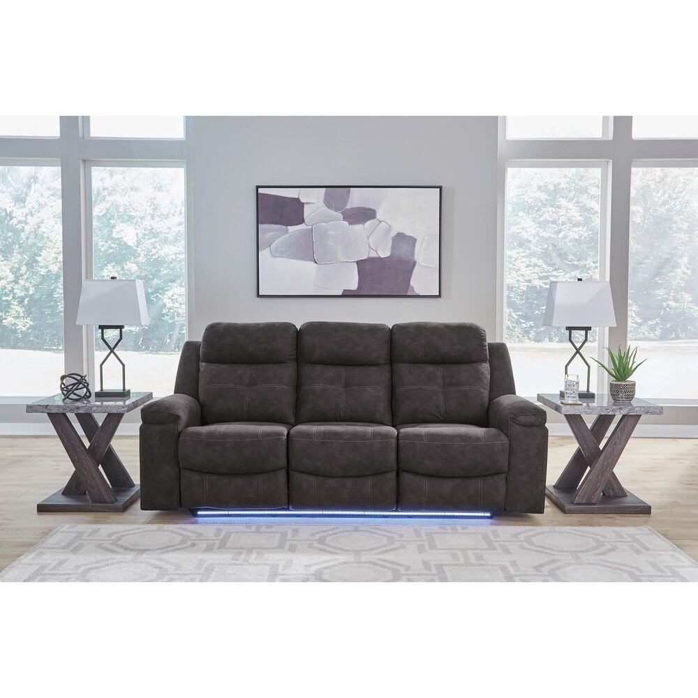 Ashley Brysonview Manual Reclining Sofa in Charcoal, , large
