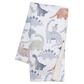 Lambs & Ivy Dino-Might Baby Blanket in White, Gray and Blue, , large