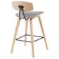 Armen Living Fox Bar Height Stool with Gray Upholstery in Patterned Oak, , large