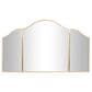 Maple and Jade Metal Arched Wall Mirror with Folding Sides in Satin Gold, , large