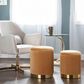 Lumisource Marla 2-Piece Nesting Pleated Ottoman Set in Orange, , large