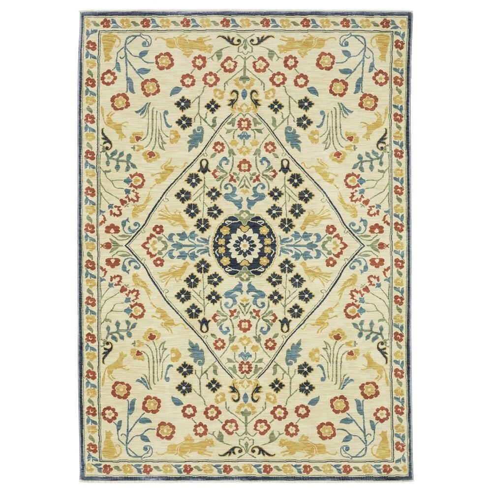 Oriental Weavers Francesca Floral 7"10" x 10"10" Ivory Area Rug, , large