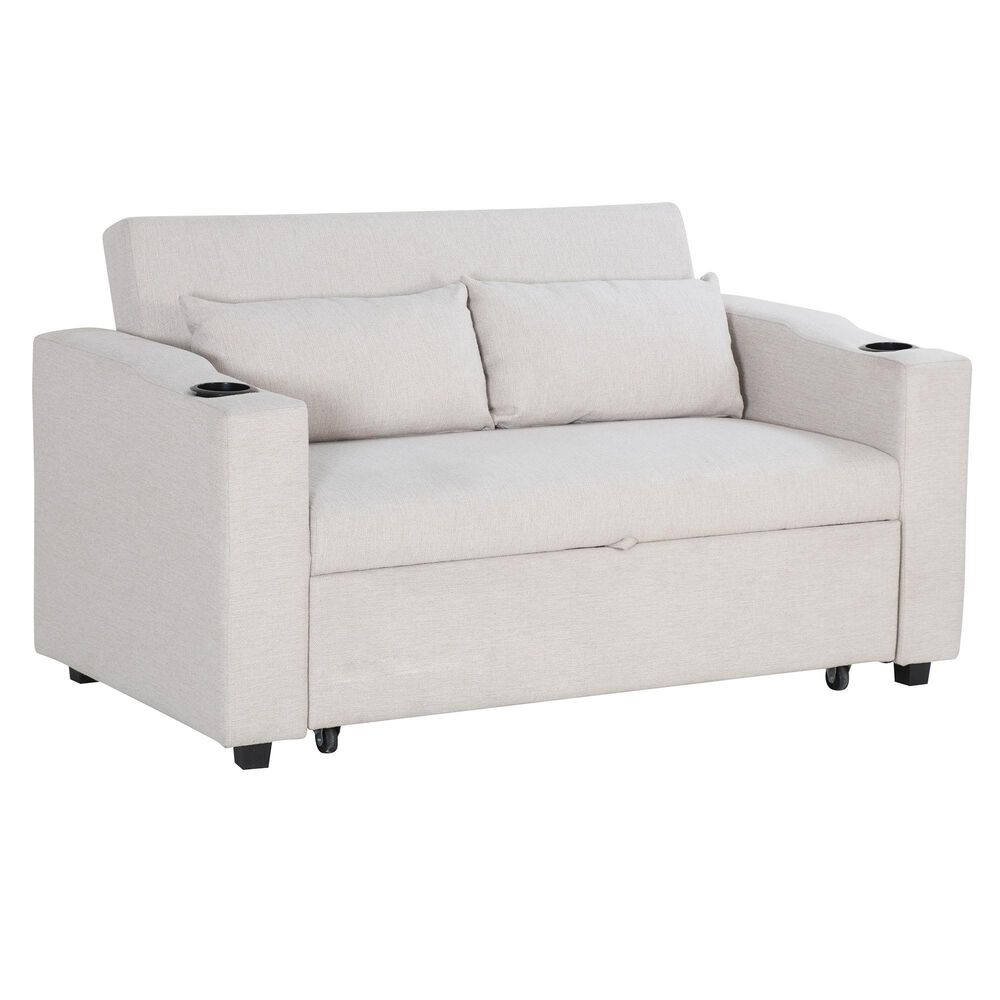 Linden Boulevard Loren Pull-Out Sofa Bed in Grey, , large