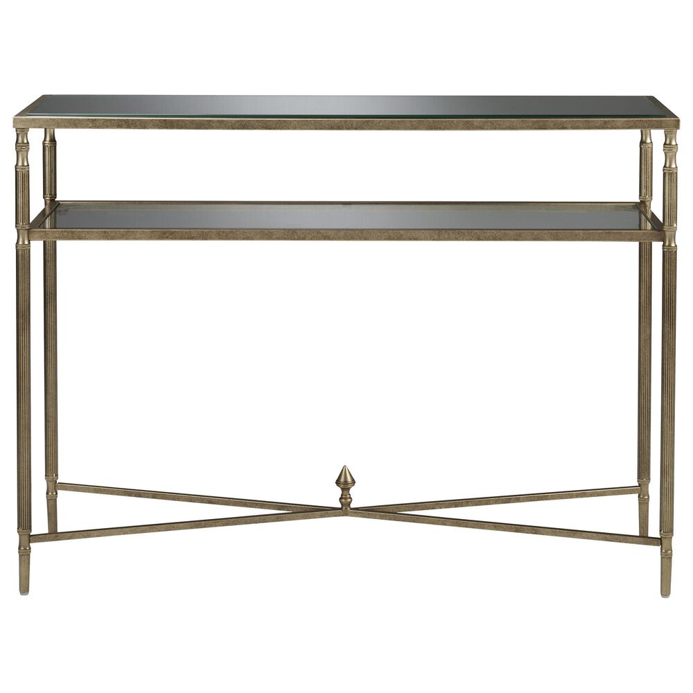 Ashley Cloverty Sofa Table in Aged Gold and Clear, , large