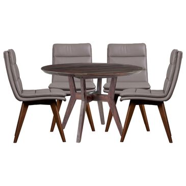 FURNITURE CONNECTION Fall River and Castor 4-Piece Round Dining Set in Black Walnut, , large