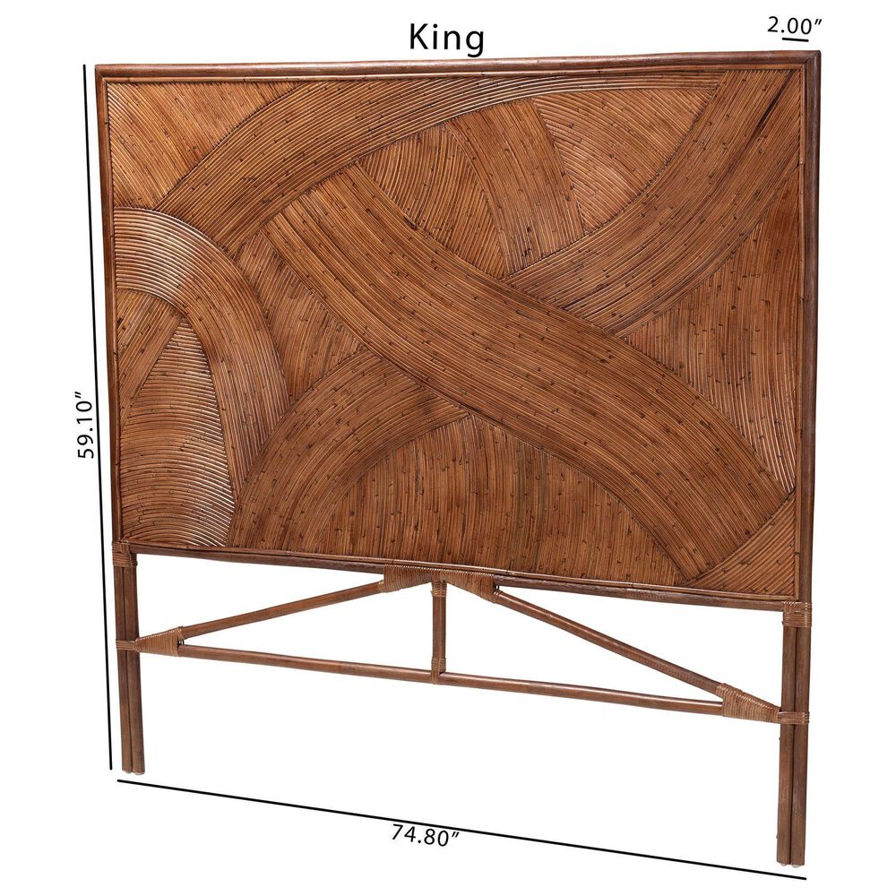 Baxton Studio Elettra Queen Headboard in Dark Brown, , large