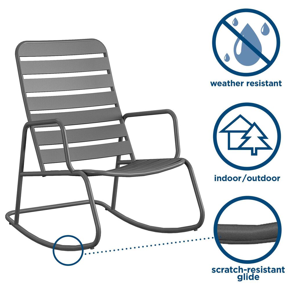 DHP Roberta Patio Rocking Chair in Charcoal, , large