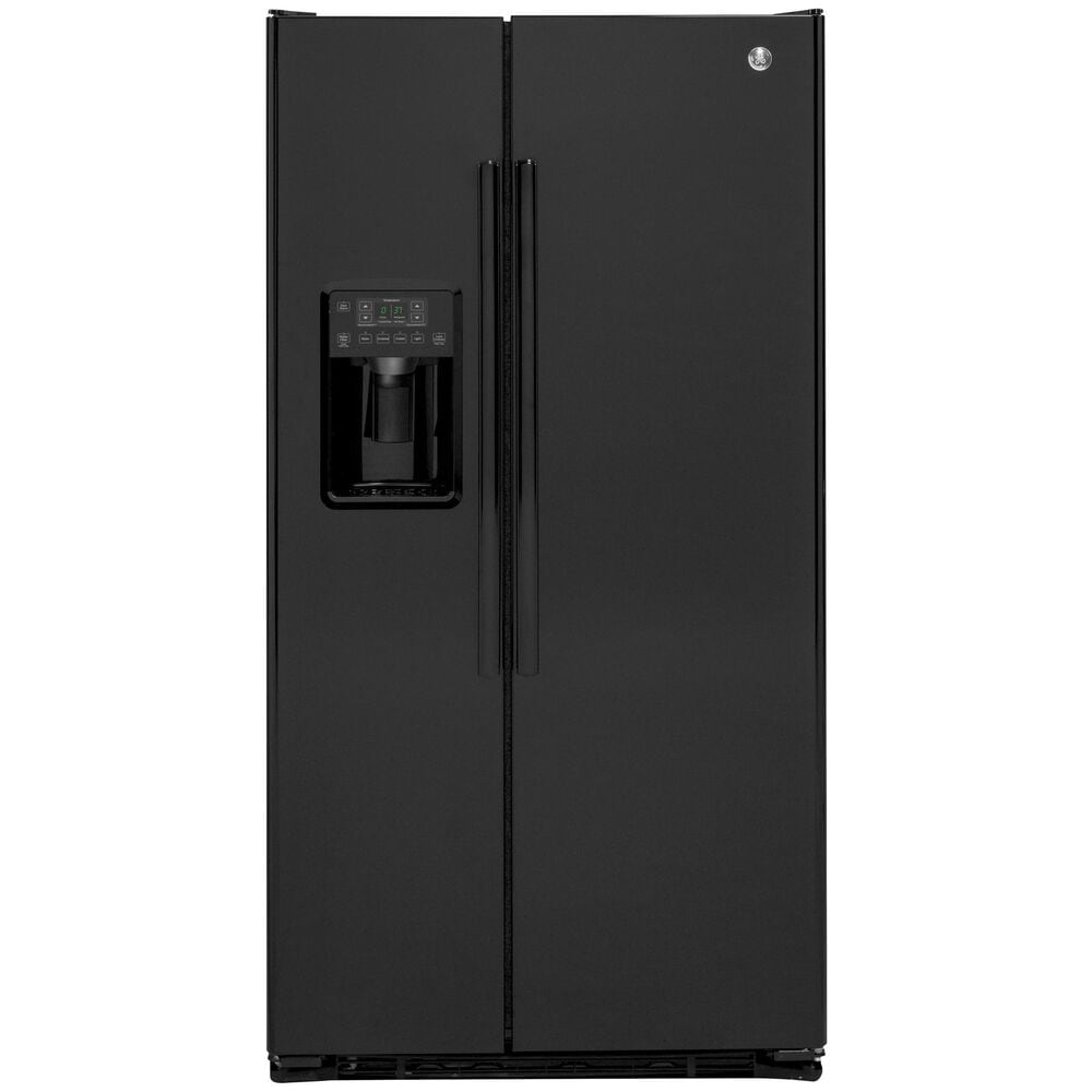GE Appliances 21.9 Cu. Ft. Counter-Depth Side by Side Refrigerator in Black, , large
