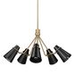 Golden Lighting Reeva 5-Light Chandelier with Black Shade in Modern Brass, , large
