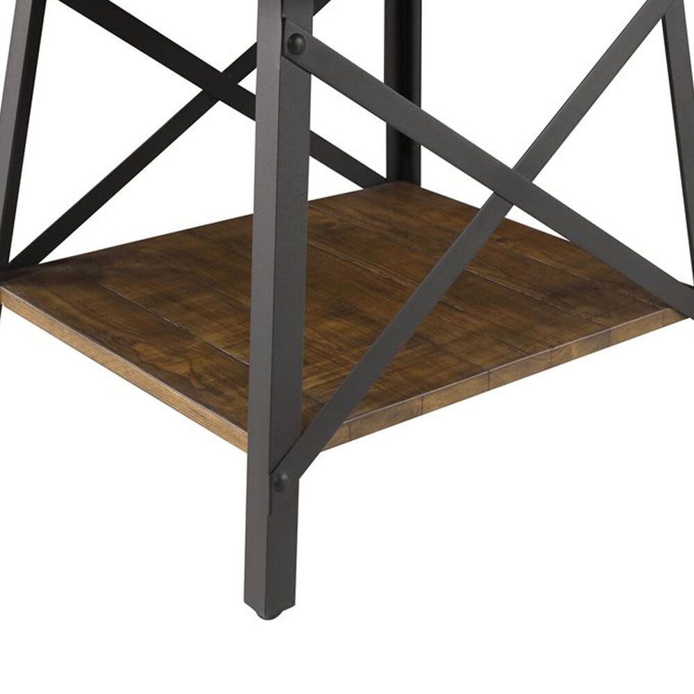 Golden Wave Furniture Chandler End Table in Pine Brown and Steel Gray, , large