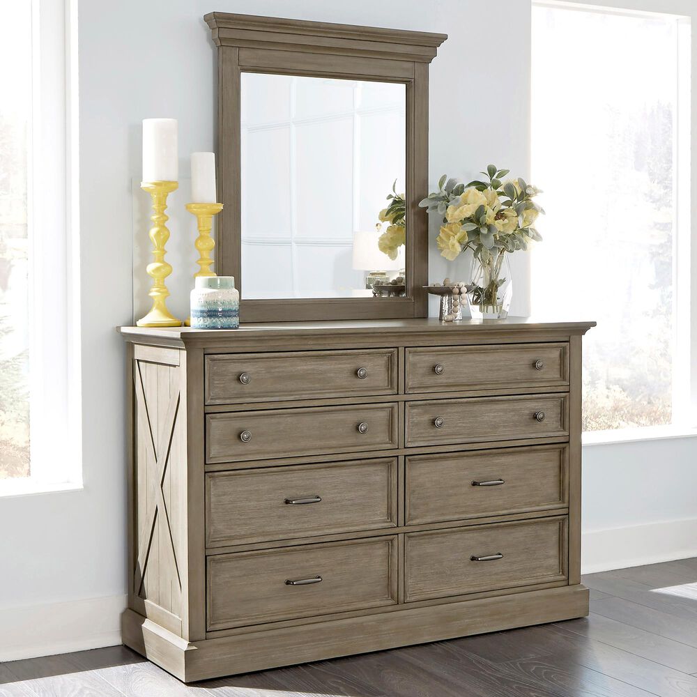Homestyles Mountain Lodge Dresser & Mirror in Gray, , large