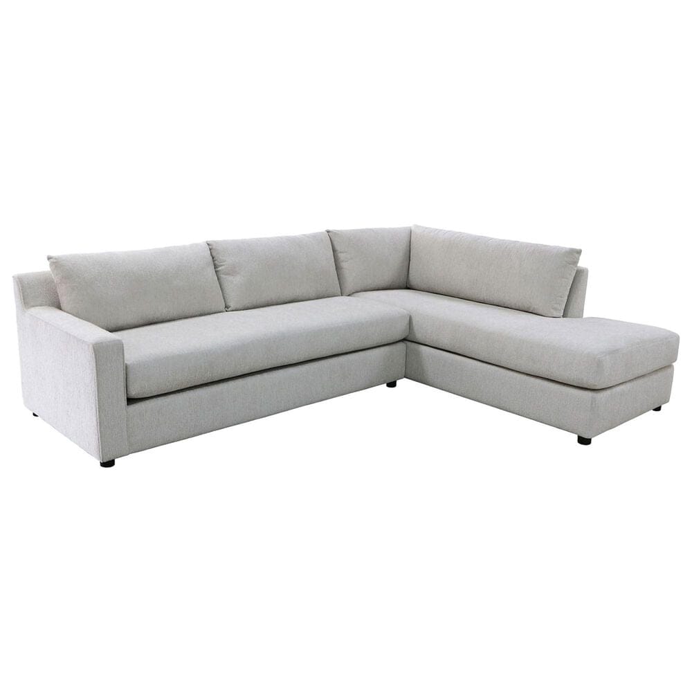 Fulton Home Brooklyn 2-Piece Stationary Sectional with Right Facing Chaise in Claudia Linen, , large