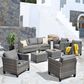 HOMLUX 7-Piece Rattan Sectional Set in  Dark Gray, , large