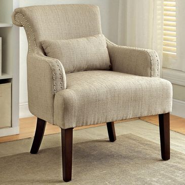 Furniture of America Seaberg Accent Chair in Beige, , large