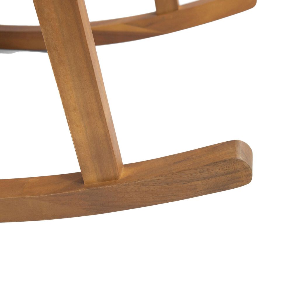 Noble House Delilah Patio Rocking Chair with Cream Cushion in Brown Patina &#40;Set of 2&#41;, , large