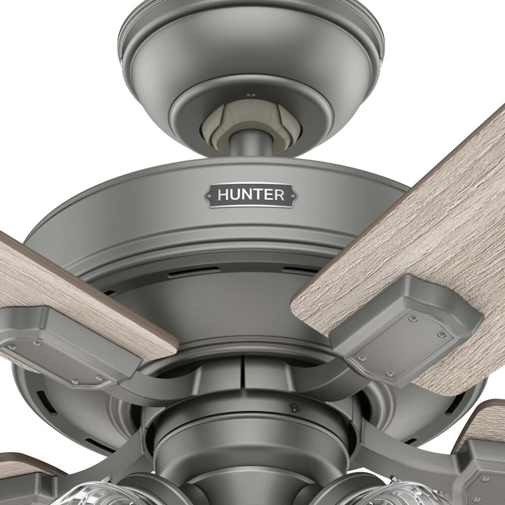 Hunter Crestfield 52&quot; Remote Ceiling Fan with LED Lights in Matte Silver, , large