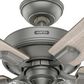 Hunter Crestfield 52" Remote Ceiling Fan with LED Lights in Matte Silver, , large