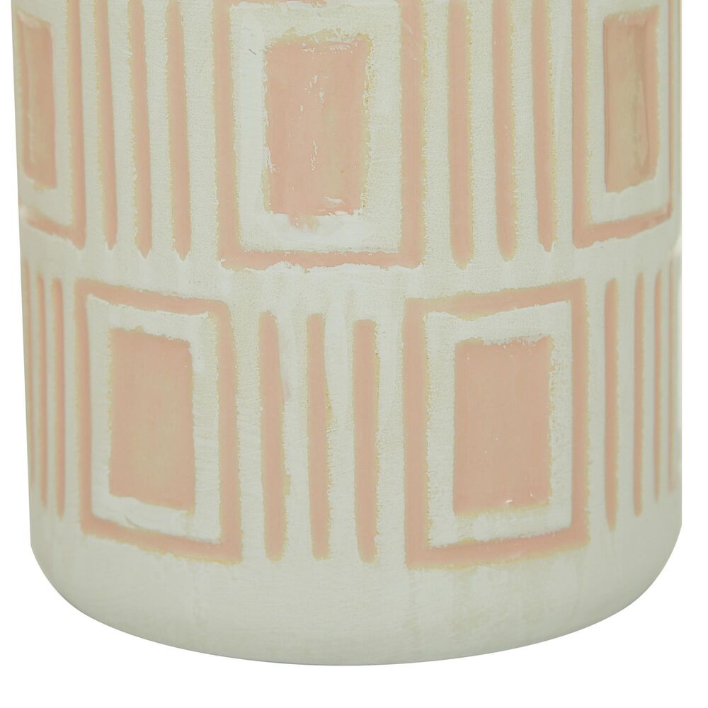 Maple and Jade Geometric Textured Patterned Vase in Pink and White &#40;Set of 2&#41;, , large