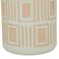 Maple and Jade Geometric Textured Patterned Vase in Pink and White (Set of 2), , large