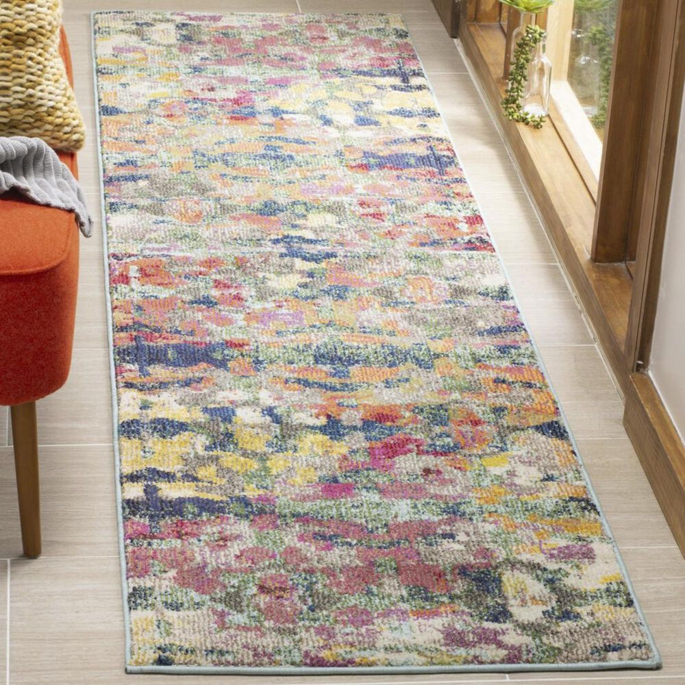 Safavieh Monaco MNC263Y 2&#39;2&quot; x 8&#39; Green and Blue Runner, , large