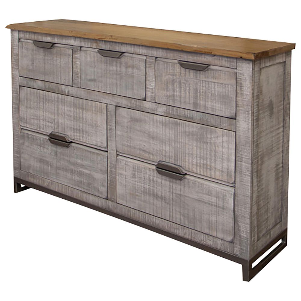 Fallridge Mita 7-Drawer Dresser in Natural Gray and Brown, , large