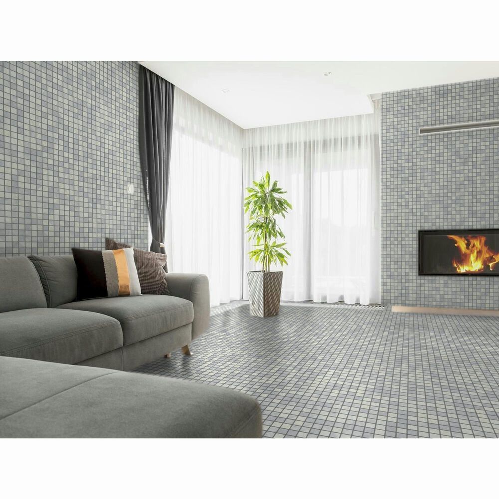 Emser Winter Frost 2&quot; x 2&quot; Square on 12&quot; x 12&quot; Marble Mosaic Sheet, , large