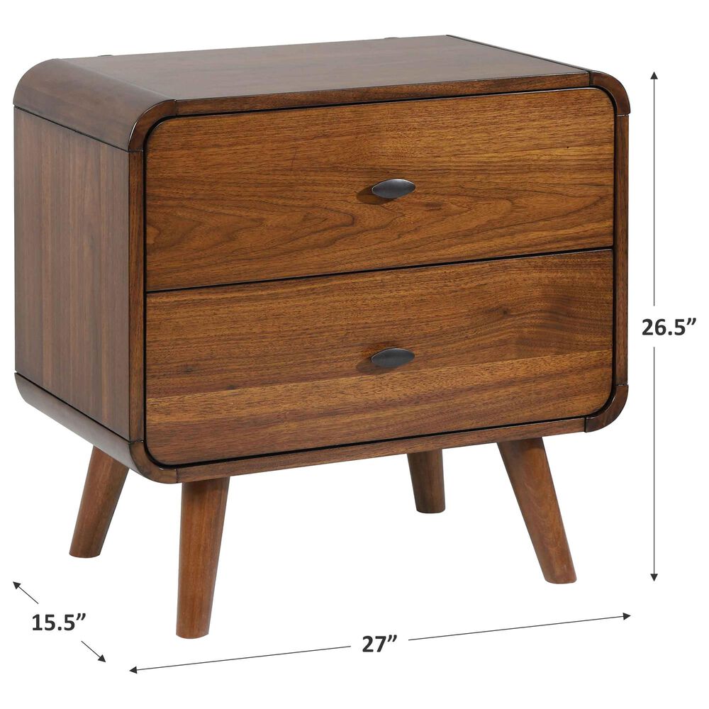Pacific Landing Robyn 2 Drawer Nightstand in Dark Walnut, , large