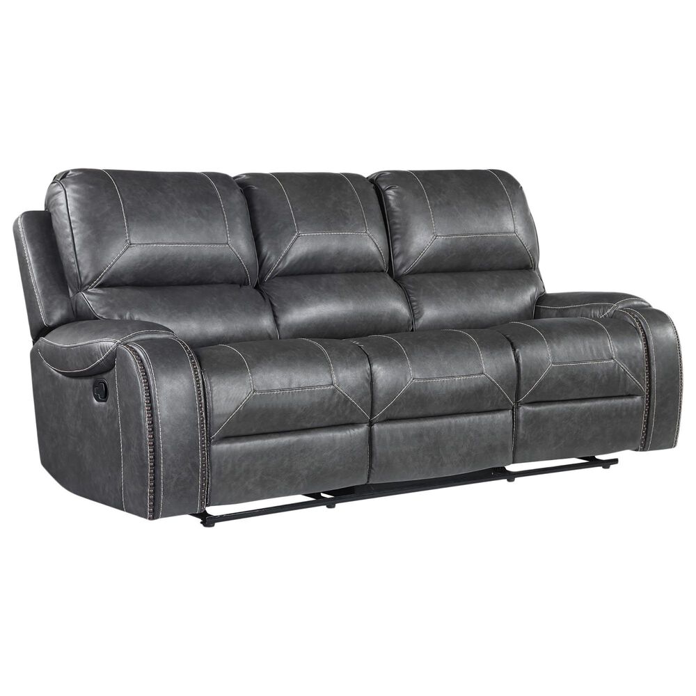 Crystal City Keily Manual Reclining Sofa with Dropdown Table in Dove Grey, , large