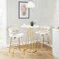 LumiSource Cinch 26" Swivel Counter Stool with Cream Upholstery in Gold (Set of 2), , large