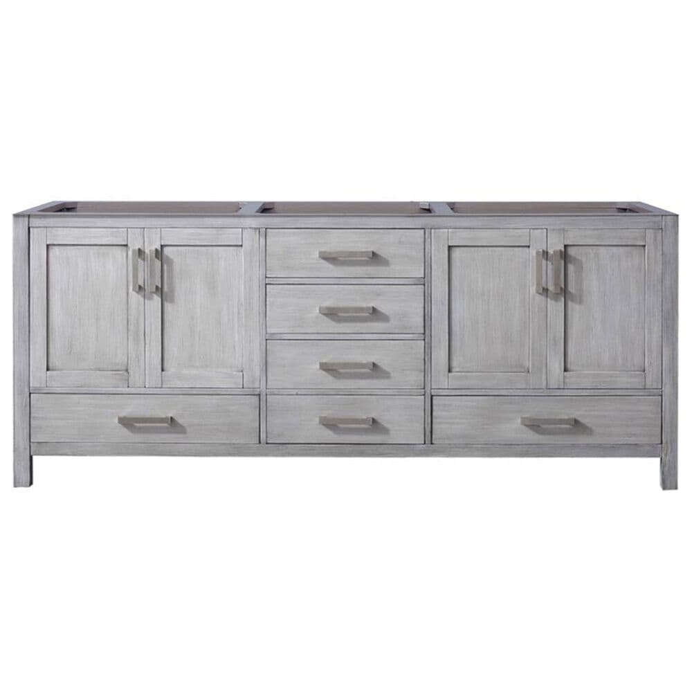 Lexora Home Jacques 80" Double Bathroom Vanity in Distressed Grey with 2 cm White Quartz Top and Rectangular Sinks, , large