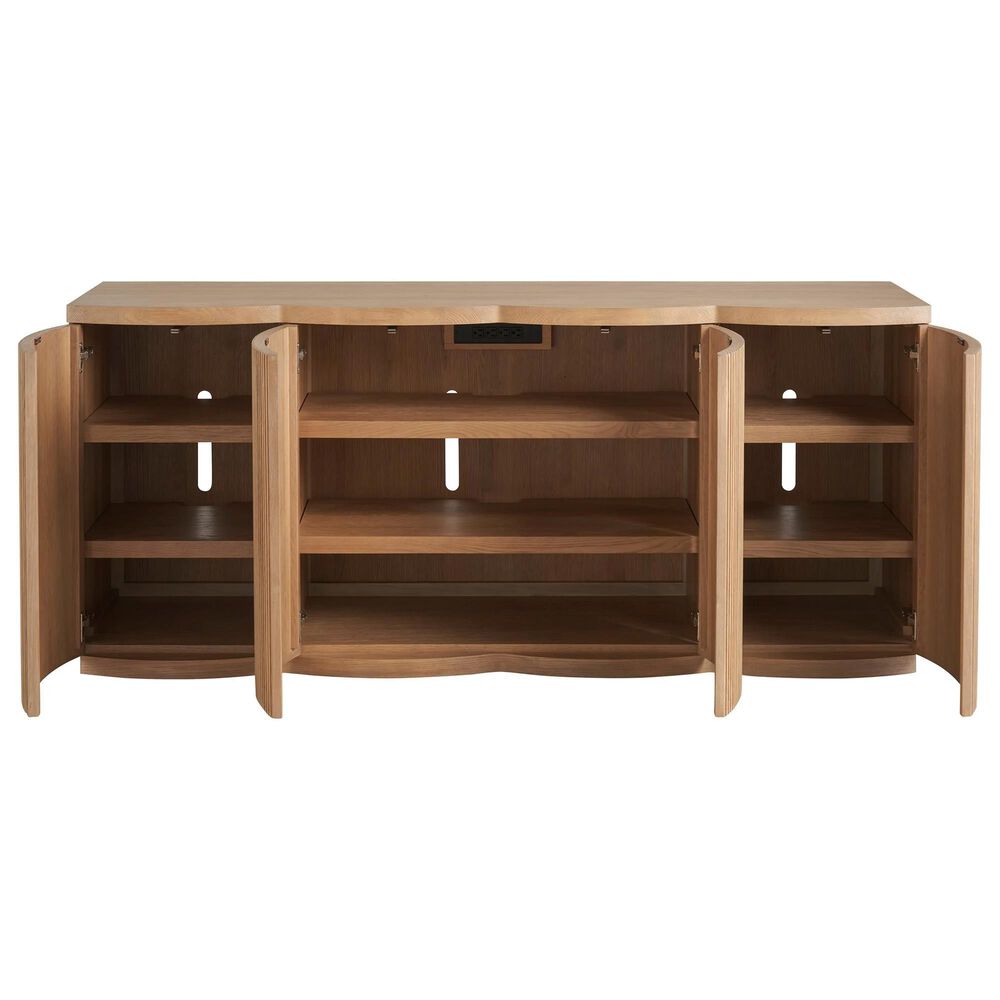 Furniture Worldwide Lumi 74&quot; Credenza in Light Brown, , large
