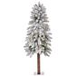 The Gerson Company 4.5" Heavy Flocked Christmas Alpine Tree in Green, , large