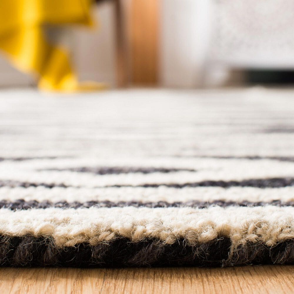Safavieh Micro-Loop MLP153H 4&#39; x 6&#39; Charcoal and Ivory Area Rug, , large