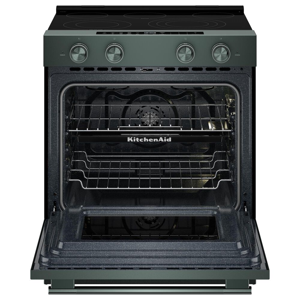 KitchenAid 2-Piece Kitchen Package with 30" Slide-In Smart Electric Range and 30" Over-the-Range Microwave Oven in Juniper, , large
