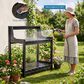 HOMLUX Outdoor Storage Potting Bench in Black, , large