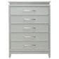 Belle Furnishings Reflections 5-Drawer Chest in Pearl White and Rhinestone, , large