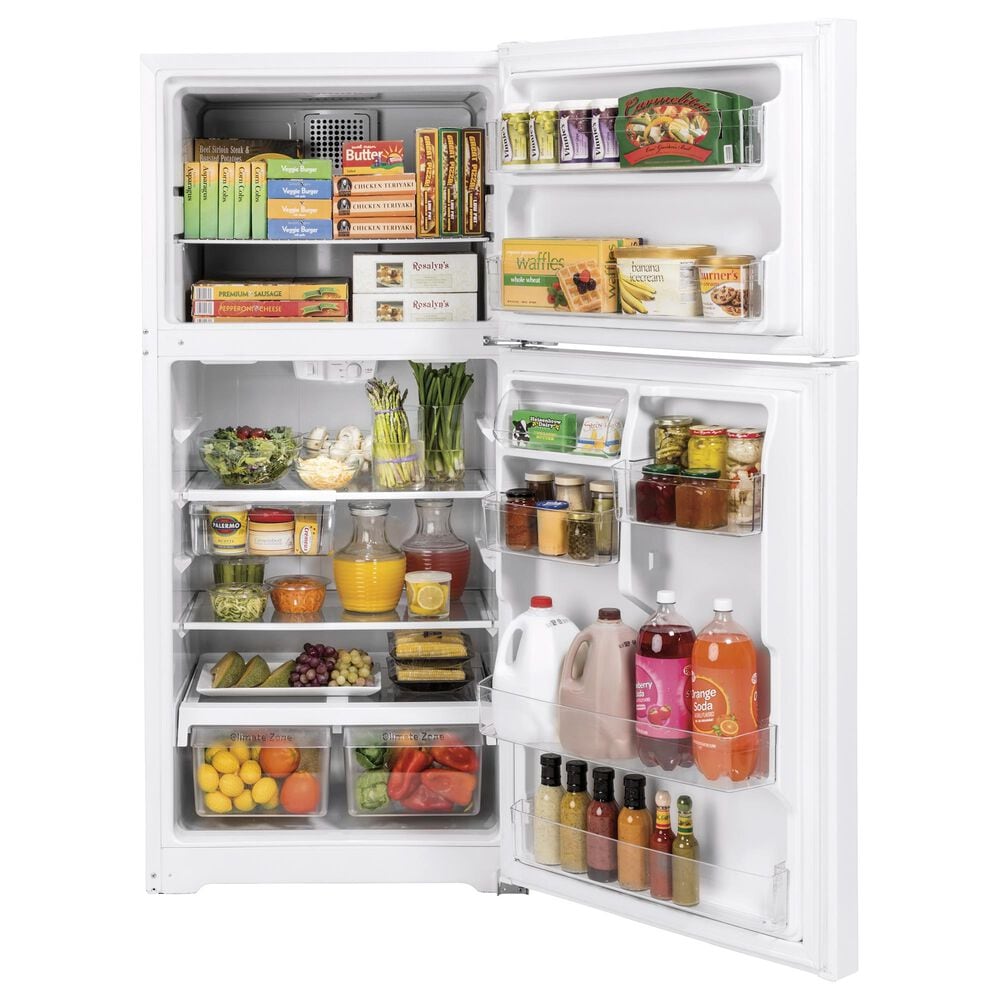 GE Appliances 19.2 Cu. Ft. Top Freezer Refrigerator Energy Star with Reversible Door in White, , large