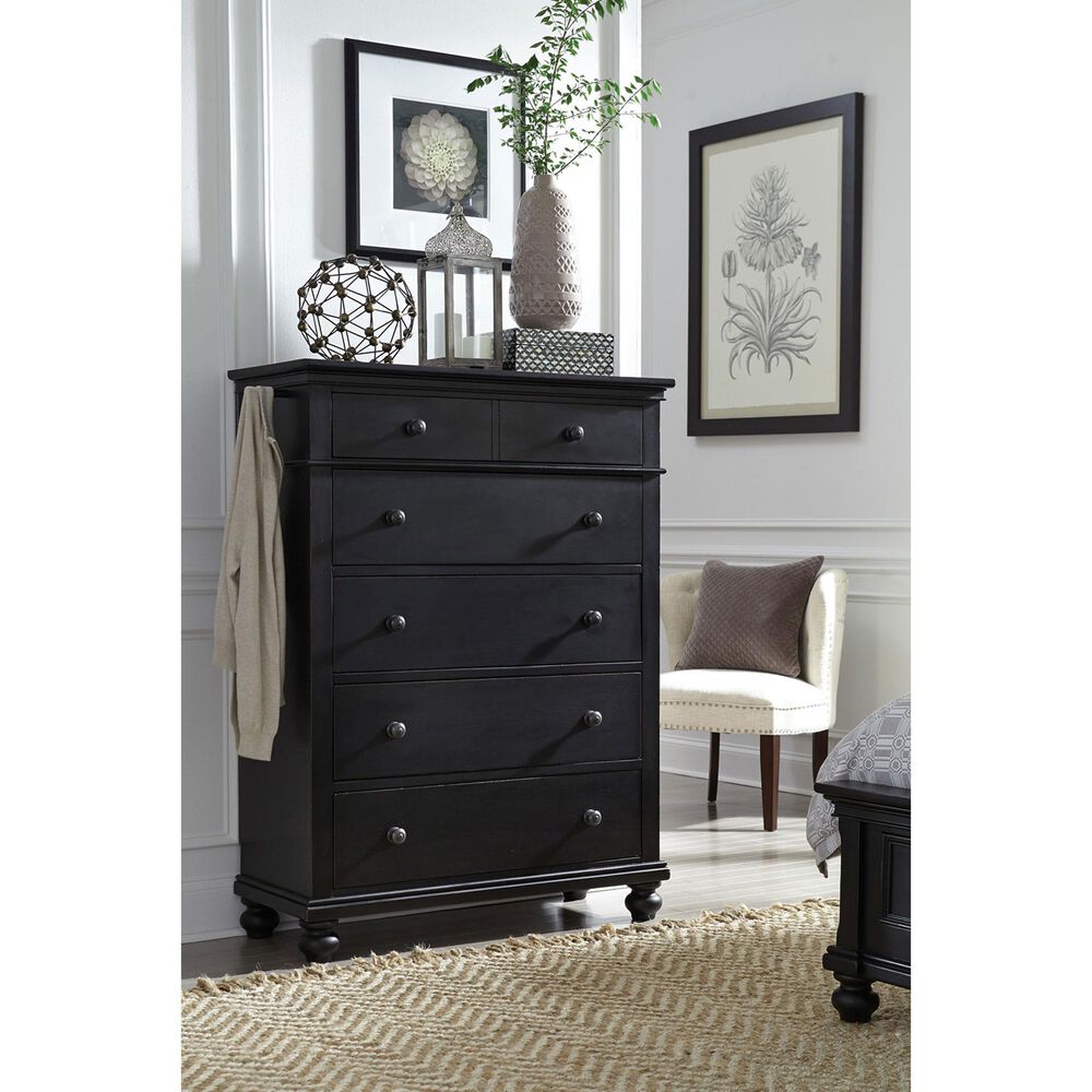 Riva Ridge Oxford 5 Piece California King Panel Bedroom Set in Black, , large