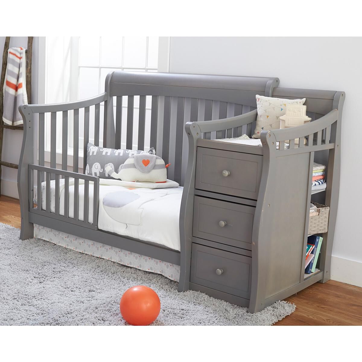 Sorelle Princeton Elite Crib and Changer in Weathered Gray NFM