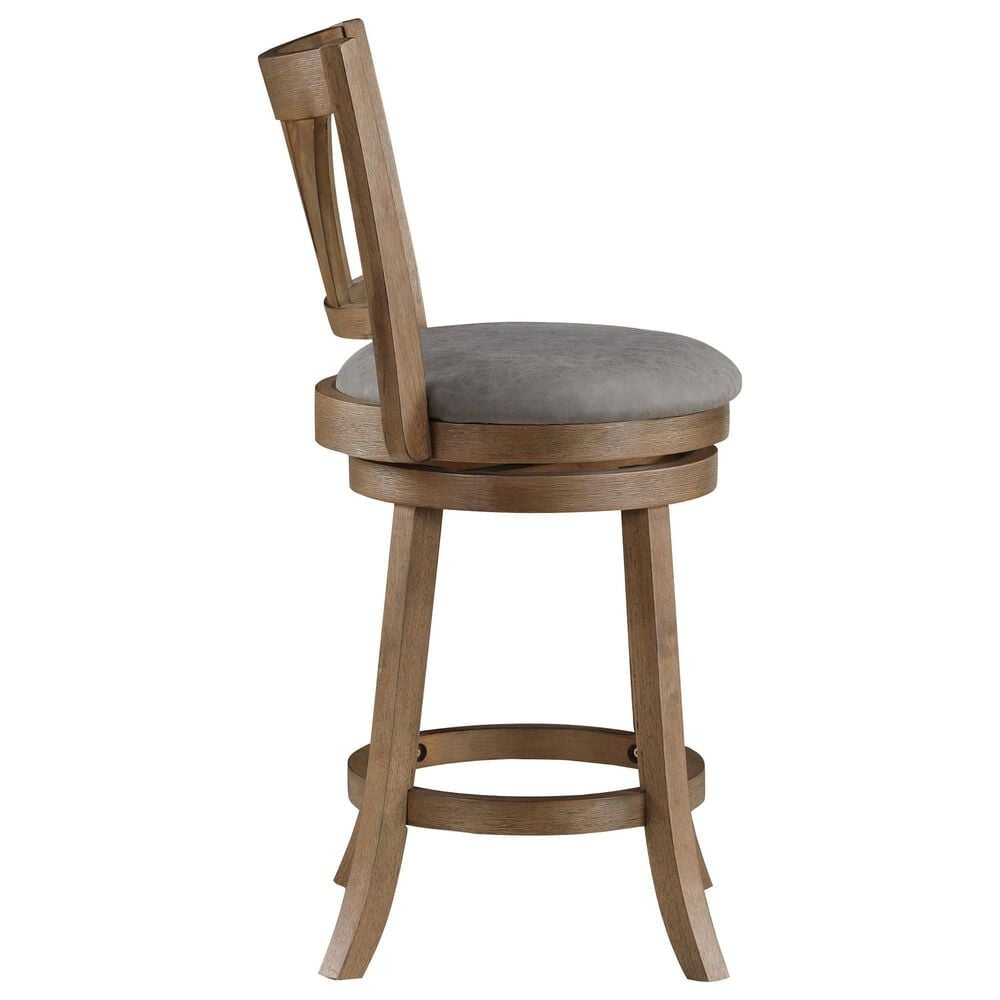 Office Star Products Miller Swivel Counter Stool with Dove Cushion Seat in Medium Oak, , large