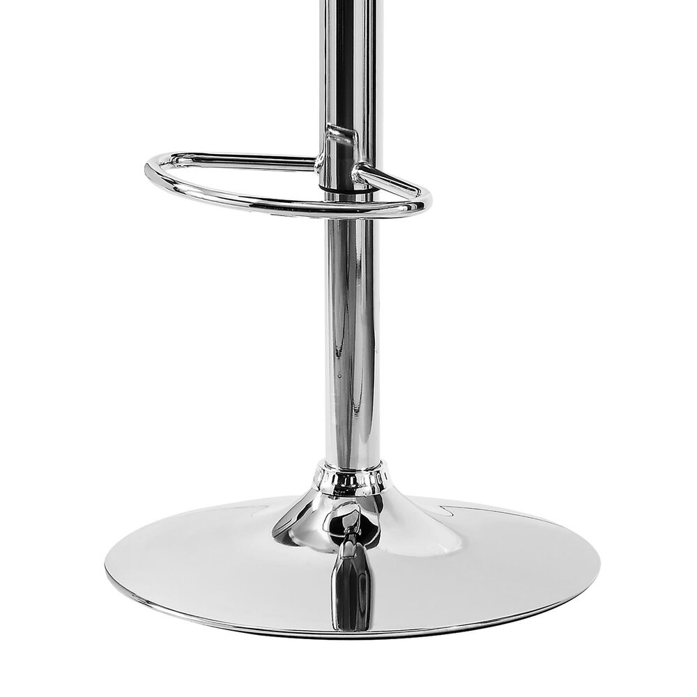 Parkerville Furniture Line Adjustable Quilted Bar Stool with Grey Cushion in Chrome, , large