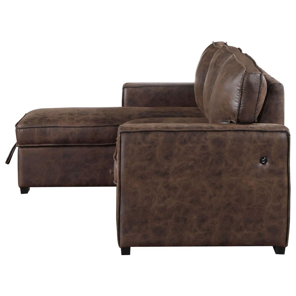 Global Furniture USA Reversible Pull-Out Sofa Bed with Chaise in Coffee, , large