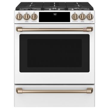 Cafe 5.6 Cu. Ft. Smart Slide-In Gas Range in Matte White, , large