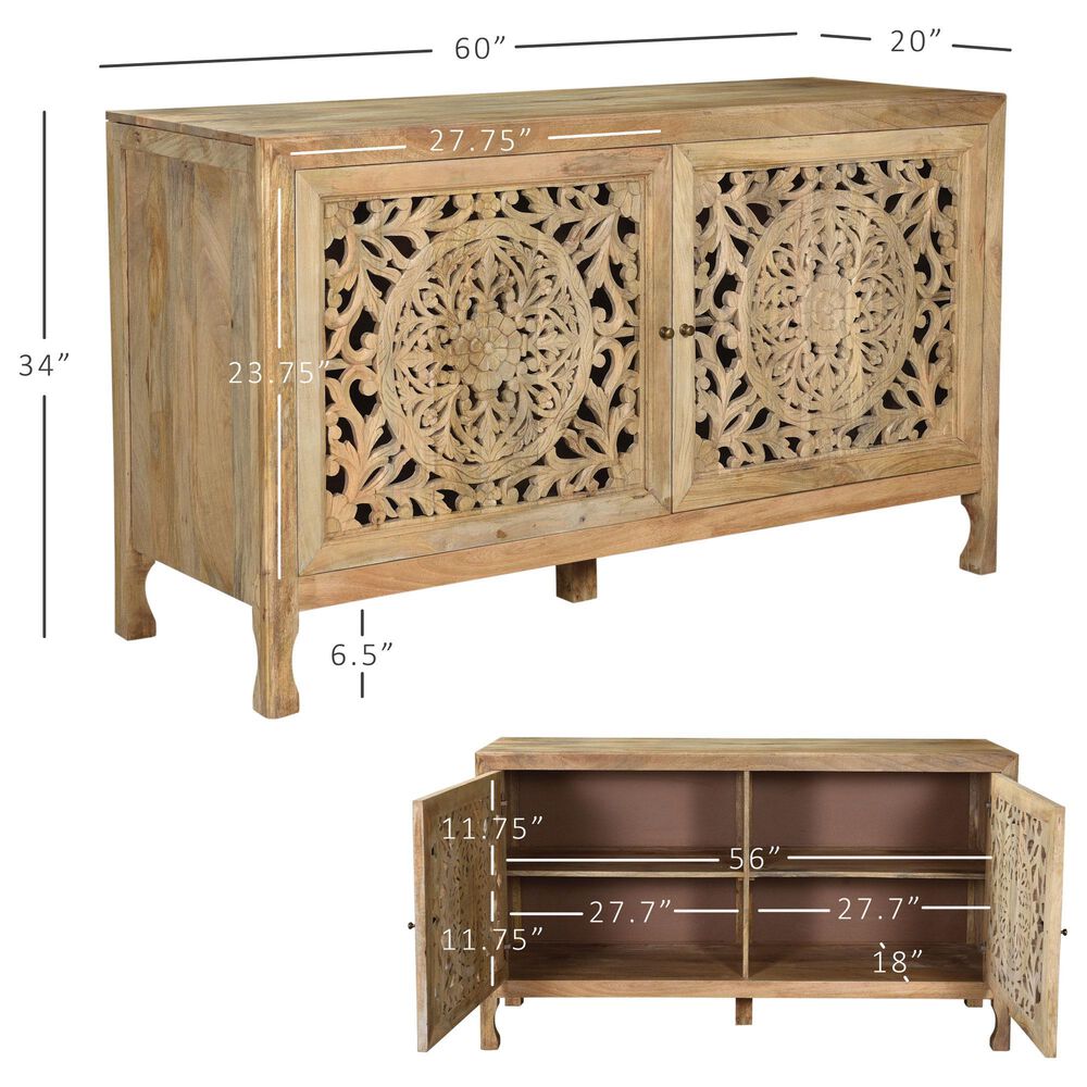 Linon Home Decor Haven 2-Door Cabinet in Antique Brown, , large