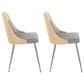 Lumisource Anabelle Side Chair with Grey Cushion in Chrome and Natural (Set of 2), , large