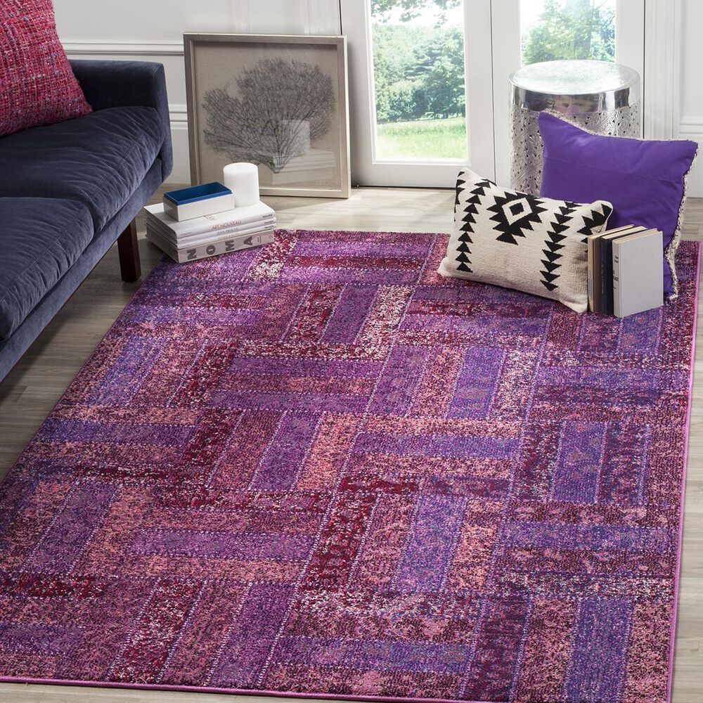 Safavieh Monaco MNC214L-5 5"1" x 7"7" Purple/Multi Area Rug, , large