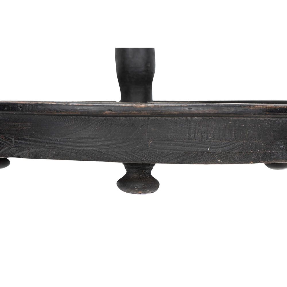 Creative Coop 2-Tier Tray with Metal Handle in Distressed Black, , large