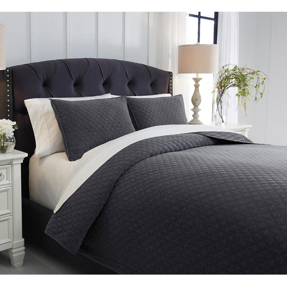 Signature Design by Ashley Ryter King Coverlet Set in Charcoal, , large